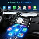 Radio Coche 1 DIN con Carplay Android Auto Inalámbrico - Pantalla Táctil de 7 Pulgadas, Radio CarPlay 1 DIN Soporte Mirror Link para con Cámara de Respaldo, FM Radio/Type-C de Recharge/Mic/Bluetooth - 3