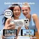 Master Grip Kit per iPhone 17 16 15 14 13 12 (iOS 26), Impugnatura Magnetica per Fotocamera per Telefono, Pro Shot Imaging Grip, Batteria Integrata da 3200 mAh, Ricarica Wireless (Bianco e Argento) - 4