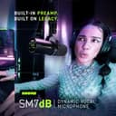 Shure SM7dB Micrófono dinámico para retransmisiones, podcasts y grabación, Amplio Rango de Frecuencias, Sonido cálido y Suave, construcción sólida, Paravientos Desmontable - Negro - 7
