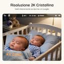 BOIFUN 2K Baby Monitor WiFi con Display 5”, Controllo Doppio App e Monitor, Avvisi Pianto e Movimento, Visione Notturna Senza Disturbi, Temperatura e Umidità, Rotazione 360°, fino a 19h - 8