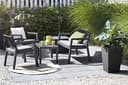 Keter Emily Lounge Set, Mobili da Giardino Superficie Liscia con Divano 2 Posti 2 Sedie E Tavolino, Grafite - 2