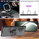 ESTH® Custodia per Realme GT 6T/Realme GT Neo6/GT Neo6 SE con 2 Pezzi Pellicola Protettiva, 360° Rotante Staffa [Compatibile con Supporto Magnetico per Auto], Cover Paraurti PC+TPU, Nero - 5