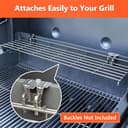 GFTIME 66044 65,4cm Grill Warmhalterost Edelstahl für Weber Genesis II E-310, II E-315, II E-330, II E-335, II S-310, II S-335 (ab 2017), Edelstahl Grillrost für Webe Genesis II 300, 1 Packung - 4