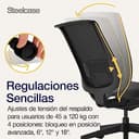 Steelcase Reply Air, silla de oficina ergonómica con respaldo de malla, sujeción lumbar regulable en altura y brazos regulables Onyx/Black; Fabricado en Europa - 4