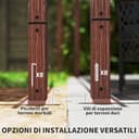 Outsunny Gazebo Pergola 3x4 m con Tetto Scorrevole, Picchetti e Viti, Pergolato da Giardino in Poliestere 180g/㎡ e Alluminio, UV30+, per Patio, Terrazzo, Balcone, Veranda e Esterno, Color Legno - 5