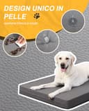 Favodormir Cuccia Cane Interno Taglia Grande Sfoderabile e Lavabile, Ortopedica Cuscino Letto per Cani Base Antiscivolo Materassino Cane Esterno, Grigio Scuro, 104x68x8cm - 2