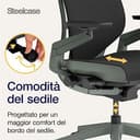 Sedia da ufficio ergonomica Steelcase Gesture con braccioli regolabili a 360° e supporto lombare 3D Live Back Onyx; Prodotto in Europa - 7