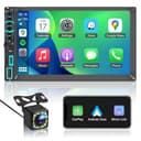 Autoradio 2 DIN Bluetooth con CarPlay Wireless & Android Auto,7 Pollici Touchscreen Stereo Bluetooth con Schermo, Radio con Mirror Link/AM/FM/RDS/Type-C, Supporta Telecamera Posteriore,AirPlay - 1