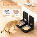 Dispenser Crocchette Gatto Umido Automatico: Distributore Cibo Gatti con Ciotola in Acciaio Inossidabile - Dosatore Crocchette per Gatti con Timer di 48 Ore - Adatto sia per Alimenti Secchi che Umidi - 2