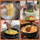 comfoyar Set de Utensilios de Cocina de Madera de Teca, 9 Piezas Cucharas de Madera para Cocinar con Espátulas y Soporte, Resistencia al Calor Accesorios de Cocina para Ollas Antiadherentes - 7