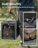 Pecute Trasportino per Gatti, Gabbia Con Struttura in Metallo, Non Facile da Deformare, Adatto per Viaggi Lunghi e Brevi, XL, Grigio - 4