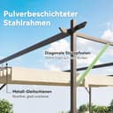 Outsunny Terrassendach Pergola ca. 4x3m Terrassenüberdachung mit Verstellbares Dach, Wandmontage UV 30+ Garten Pavillon, Gartenpavillon Sonnenschutz für Terrasse Garten, Cremeweiß - 5
