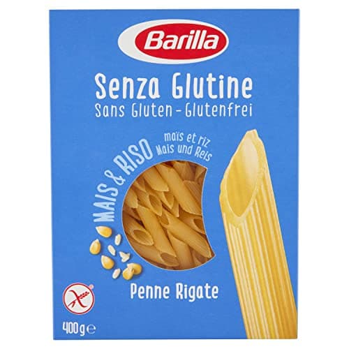 Barilla Pasta sin gluten, penne rigate, Maíz y arroz integral, 400g, El embalaje puede variar