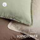 Foindtower Set de Fundas de cojín de Lino con Flecos, 2 Unidades, Decorativas, Estilo Bohemio y rústico, con borlas, Suaves, Fundas de Acento para sofá, Cama, hogar, 40 x 40 cm, Verde Salvia Claro - 4