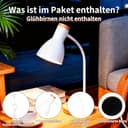 Schreibtischlampe Holz Weiß – Verstellbare Tischlampe mit flexiblem Arm & stabilem Holzfuß – Ideal als Nachttischlampe, Leselampe oder Deko-Licht für Schlafzimmer, Wohnzimmer & Büro (White, 1 Pack) - 2
