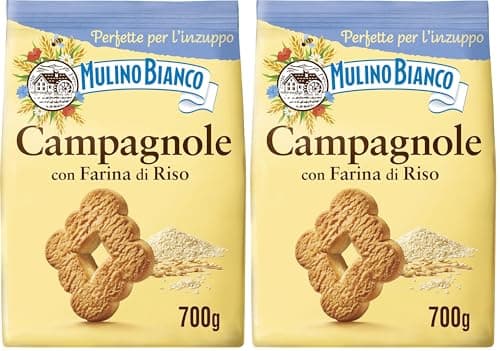 Mulino Bianco Biscotti Frollini Campagnole, Colazione Ricca di Gusto, 700g (Confezione da 2)