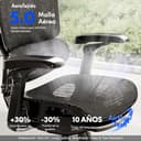 FLEXISPOT ErgoX Pro Silla de Oficina Ergonómica con Reposapiés, Ajuste Altura 12 Niveles, Reposabrazos 7D, Soporte Lumbar 5D, Reposacabezas 4D, Carga 250 kg, Asiento Malla Transpirable, Negro - 7