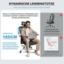 MELOKEA Bürostuhl Ergonomisch, 4D-Armlehnen, Verstellbare Sitztiefe, 4-stufige Neigung, Gummirollen, Mesh-Sitzfläche, Hoher Rücken, Große Menschen, Homeoffice & Gaming, Ergonomischer Schreibtischstuhl - 9