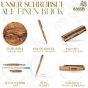 KASSIS - Penna a sfera in legno d'olivo, in una elegante confezione di legno, lavorazione artigianale con pregevoli intarsi e incisione in lingua tedesca (Alles Gute) - 3