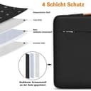 TECOOL 16 Zoll Laptoptasche Hülle für MacBook Pro 16 M4 M3 M2 M1 Pro/Max 2024-2019, Tasche ASUS Vivobook 16, Lenovo Thinkbook/Ideapad 16 Dell HP Laptop Wasserdicht Stoßfestes Schutzhülle, Schwarz - 5
