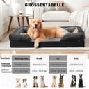 JOEJOY Cuccia ortopedica per cani di taglia media, in memory foam, rimovibile, lavabile, ortopedica, 89 x 64 x 17 cm, a forma di uovo, antiscivolo, colore nero - 6