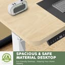 Flamaker Large Standing Desk 160x80cm with USB Charging Port, Sit Stand Reminder Desk Height Adjustable Electric Desk for Home Office with Cable Management Tray, Beige with Wheels - 6