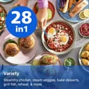 Philips Airfryer 5000 Series Megabasket with Steam - Unique Steamfry, Steam & Airfry - 28 Ways to Cook; 9,5L in Megabasket or 3L + 6L Dual Basket, RapidAir Plus Technology, Auto SteamClean (NA565/92) - 12