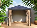 Jet-Line® Suez - Gazebo in alluminio, 3 x 3 cm, in alluminio, per giardino, impermeabile, per esterni, con tetto in policarbonato da 6 mm, stabile, resistente e resistente all'inverno - 7