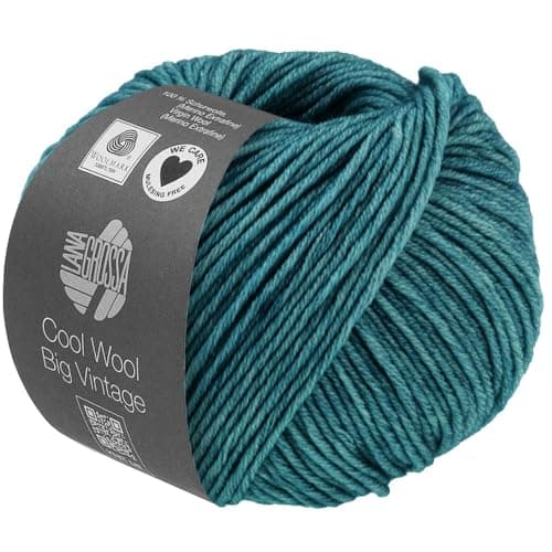 LANA GROSSA Cool Wool Big Vintage Merino Classic with Tone-on-tone Colour Effect Hand Knitting Yarn Made of 100% Virgin Wool (Extra Fine Merino) 50 g Wool for Knitting and Crocheting 120 m Yarn FB