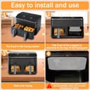 LURICO Edelstahl Spritzschutz Heißluftfritteuse für COSORI Dual Blaze TwinFry 10L/ Cosori CAF-R901-AEU 8,5L, Spritzschutz für Heißluftfritteuse für 2 Kammern Dual Zone Air fryer 8,5L（ 2er Set） - 5