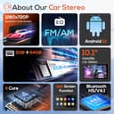 Haudio 2 Din Car Radio with Wireless CarPlay & Android Auto, 10.1 Inch Screen Car Stereo with Mirror Link, GPS, Voice Control, SWC/FM/AM/RDS, 25 Sets UI Fit All Cars With Rear Camera 2+64G - 3