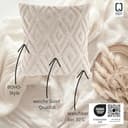 Quantum Interior by Maxland Boho-Dekokissen mit Füllung in Vintage Optik, Sofakissen Boho Style, extra weiches Wendekissen für Sofa, Bett, Büro, Kissen in Naturtönen ca 45x45 cm (Offwhite) - 4