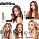 GLAMUP® Aircurler™ 6 in 1 Hot Air Styler, Upgraded Long Barrel, Round Brush, Powerful High Speed Dryer, Tight Grip, Curling Volumizing Gift Set with Travel Bag - 7