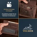 Diverso Cartera De Cuero En Horizontal Hombres Mujeres Bloqueo RFID Fa.Volmer Serie #Easycomfort (Marron) - 4