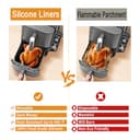 2 unidades de silicona para freidoras de aire caliente Ninja Foodi Max Dual Zone AF400EU, accesorios para airfryer ninja, 9,5 l, 10,4 L, molde de silicona para Ninja Double Stack XL SL400EUCP, forro - 3