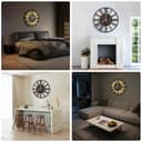 Maxstar Reloj de Pared 50CM para Salón a Pilas, Silencioso Sin Tic-TAC, Estilo Madera Metal, LED Moderno Dormitorio/Oficina (Números Romanos, Negro-20) - 8