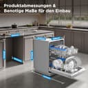 Midea Geschirrspüler 60cm Freistehend, SF 3.60N PRO Spülmaschine mit WLAN, 14 Maßgedecke, Geschirrspüler Unterbaufähig, 5 Programme, Höhenverstellbarer Oberkorb, 47 dB, Inox - 8