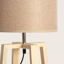 LEDKIA LIGHTING - Lampada da Tavolo in Legno | Design Elegante e Moderno | Compatibile con Lampadina LED E27 | Ideale per Soggiorno, Camera e Cucina, Beige, Sale - 8