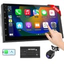 Haudio Autoradio 2 DIN Bluetooth con CarPlay wireless & Android Auto,con schermo 7 pollici Touchscreen Lettore, Mirror Link,FM Radio,Telecamera di backup,Bluetooth 5.0,AUX(RAM 2GB+ROM 64GB) - 2