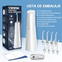 Irrigador Bucal Portatil, Vimmk Irrigador Dental Inalámbrico Profesional 8 Boquillas 5 Modos, IPX7 Impermeable 300ML USB-C Recargable Para Limpieza Dientes, Para el Hogar y los Viajes (Blanco) - 8