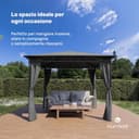Blumfeldt Mondo - Pergola Partyzelt Gartenzelt Gazebo, Größe: 2,95 x 2,6 x 2,95 m (BxHxT), 4 Seitenteile, EasyMount Concept, Witterungsschutz: UV/Wind/Regen, dunkelgrau - 3