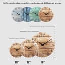 Plumeet Analoge Funk-Wanduhr, 30cm Rahmenlose Hölzerne Wanduhren mit Leisem Quarzwerk, Rustikale Landhaus-Walnuss-Uhren Dekorativ für Schlafzimmer Wohnzimmer, Nur für DE - 7