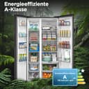 Midea Side-by-Side Kühl-Gefrierkombination 592 L | No Frost, Inverter Kompressor, leise 35 dB | 179,3 cm hoch, Multi-Air-Flow, SuperCool & Freeze | Platinum Fresh | Blau-Stahl, MDRS791MYA46 - 3