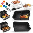 COSORI Heißluftfritteuse Zubehör für COSORI Dual Blaze TwinFry XXL 10L - COSORI Heißluftfritteuse 10L Airfryer Silikonform Zubehör(1x10L & 2x5L) - mit Grillrost, Weiteres Zubehör - 1