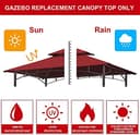 Telo di ricambio per Gazebo 3x3m Tetto da giardino impermeabile Tenda da tetto, Griglia per Barbecue Gazebo da tetto Tetto 2 livelli Copertura giardino Tenda da Sole per esterni Ripari (Solo IN Alto) - 7
