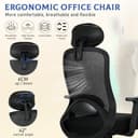 Milacyee Silla Oficina, Silla Ergonomica Escritorio, Silla Ergonómica con Reposacabezas, Reposabrazos,90°-130° Bloqueable Respaldo,Ajuste de Altura,Silla de Escritorio Capacidad de Peso 150KG - 5