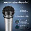 TONOR Dynamisches Gesangsmikrofon mit integriertem Poppfilter, XLR Mikrofon Handheld Microphone mit Rauschunterdrückung, 6,35 mm XLR-Ausgang für Gesang Bühne Aufnahme Karaoke Maschine, D58 Silber - 2