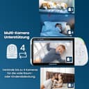 Babysense Full HD Split-Screen-Babyphone mit 2 Kameras, Nachtlicht in 6 Farben, Geräusch- & Lichtmaschine, 20-Stunden-Akku, abhörsichere Verbindung ohne WLAN - 8