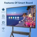 YIXZSWD 75 Pulgadas Smartboard 4K Pizarra Digital Interactiva, UHD Pantalla Táctil Whiteboard con Cámara y Micrófono, 8GB+128GB, Soperta WiFi/Bluetooth/HDMI/USB, para Aula, Hogar, Oficina y Enseñanza - 2