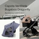 Bugaboo Capota ventilada Dragonfly, extensible para una protección adicional y una protección solar óptima, repelente al agua, Seaside Blue - 2
